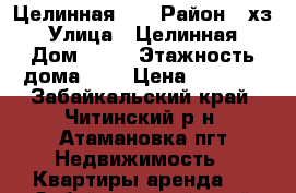 Целинная 26 › Район ­ хз › Улица ­ Целинная › Дом ­ 26 › Этажность дома ­ 5 › Цена ­ 4 500 - Забайкальский край, Читинский р-н, Атамановка пгт Недвижимость » Квартиры аренда   . Забайкальский край